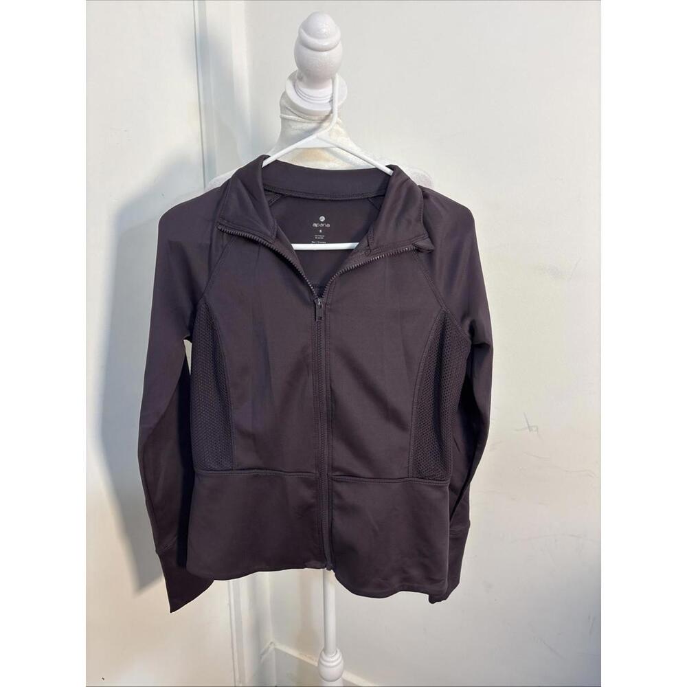Apana Dusty Purple Full Zip Athletic Workout Jacket Small Mesh Sides‎ Excellent
